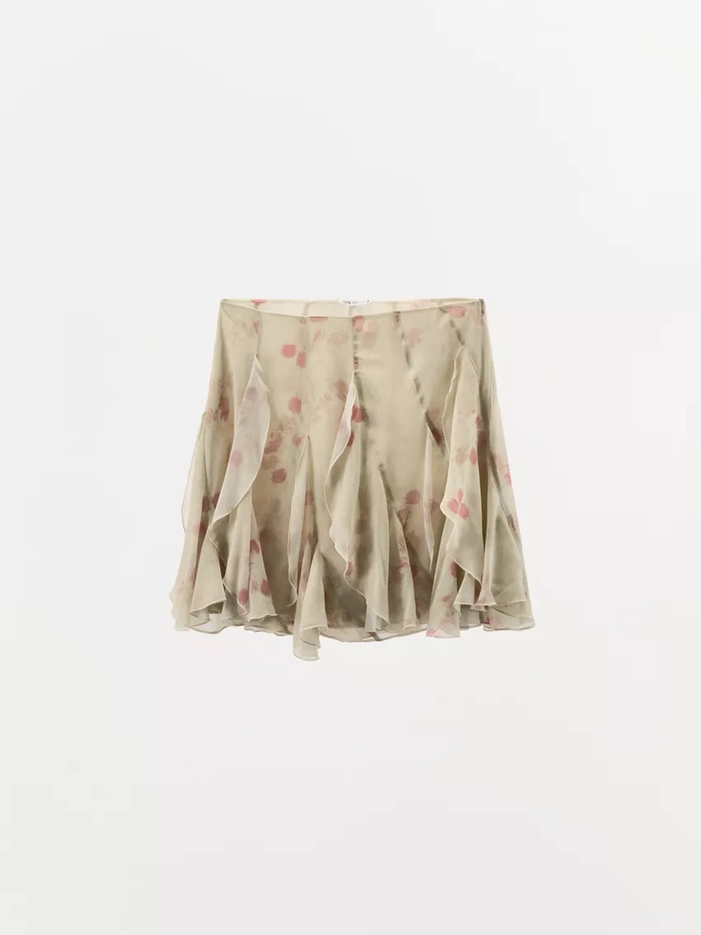 Zara Printed Ruffle Skirt, M